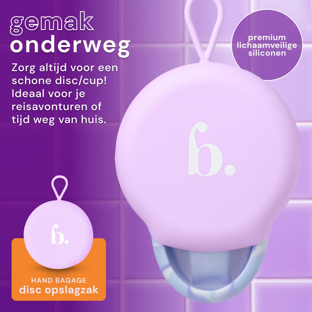Bodyotics Comfyflow: Menstruatieschijf (S) met ring, rood, met maatindicatie.