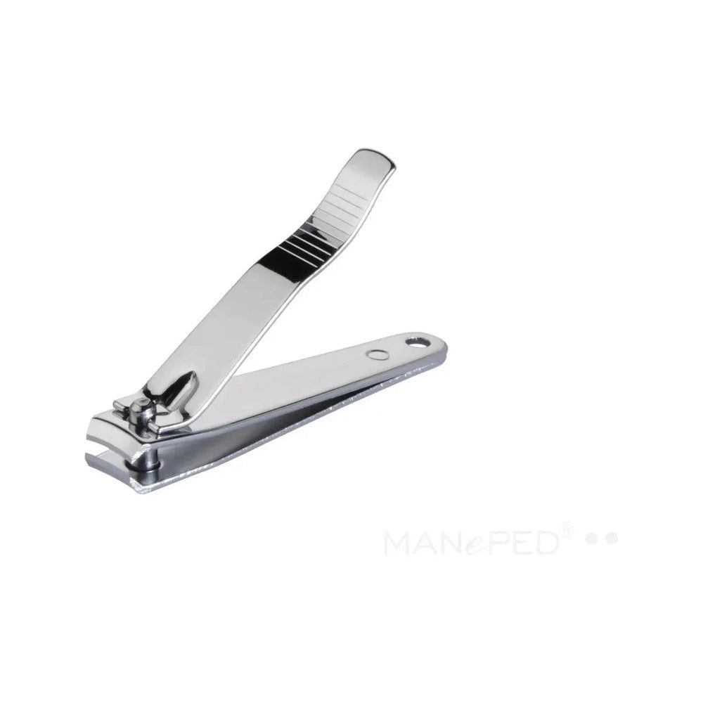 Metalen nagelknipper. Met ophanggat. MANePED logo.