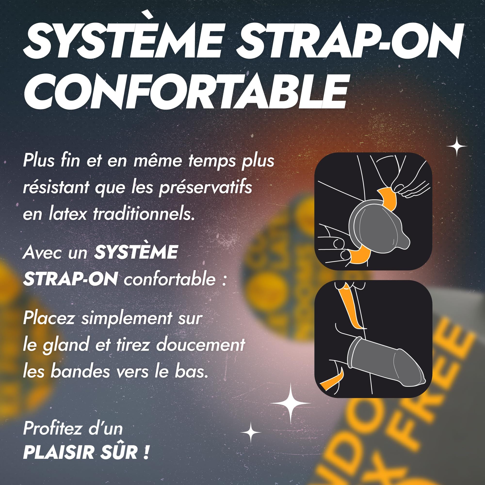 Sécurité maximale : Préservatifs sans latex, médicaux, très résistants, en résine AT-10.