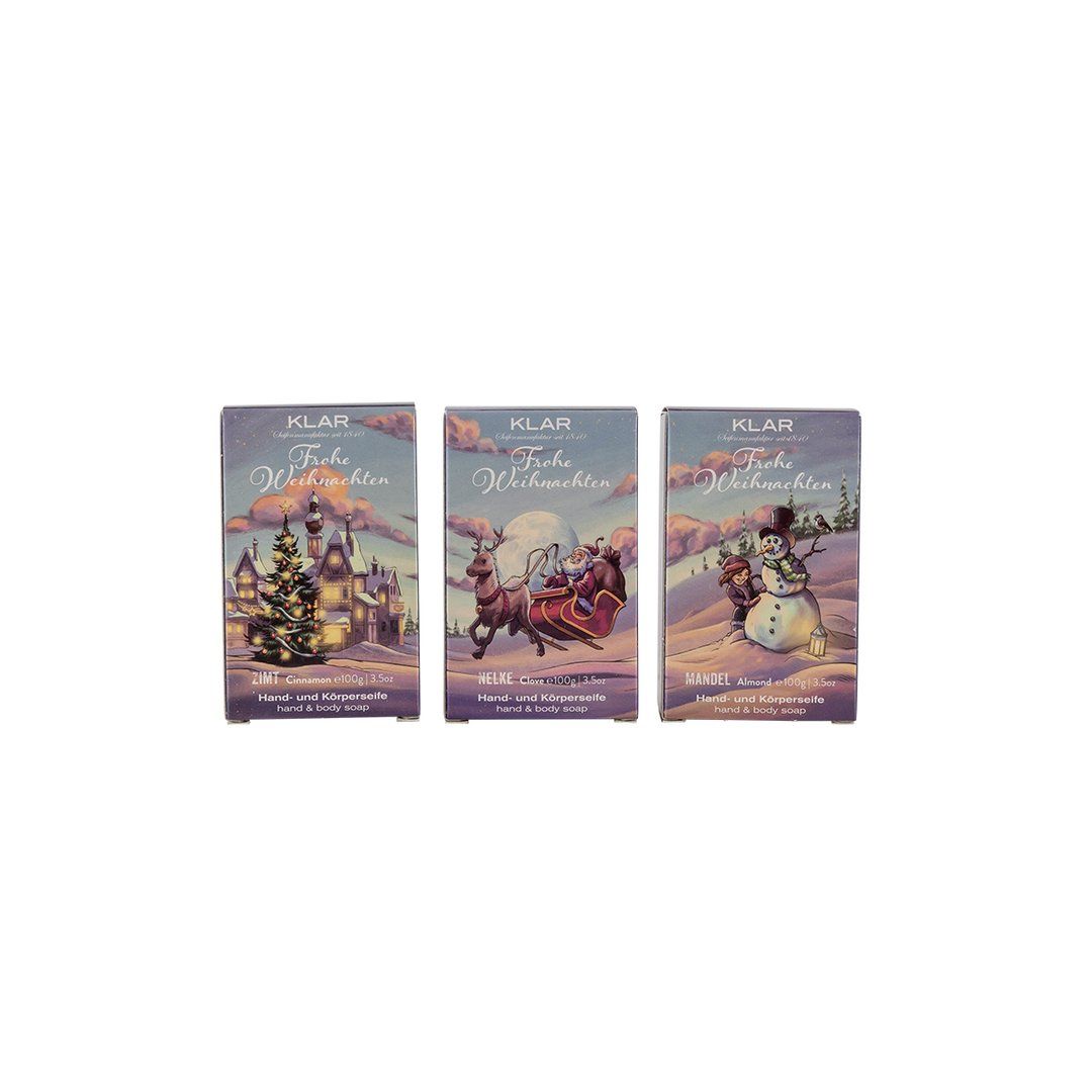 Savons Klar - Édition Noël de Klar Silent Night - coffret cadeau (sans huile de palme)