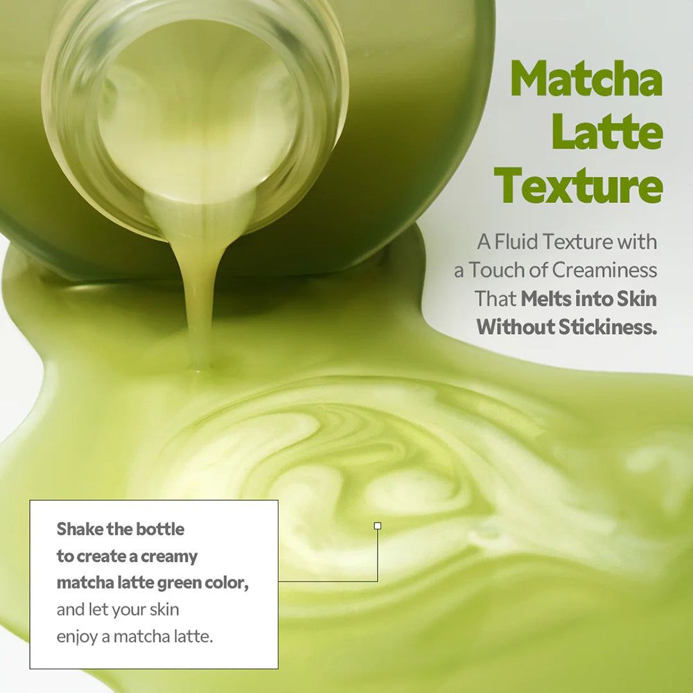 Texture TIRTIR Matcha Dual Serum : texture crémeuse de matcha latte.