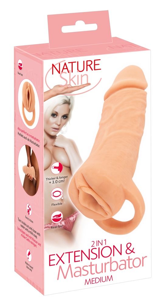 Nature Skin - 2in1 Extensie & Masturbator