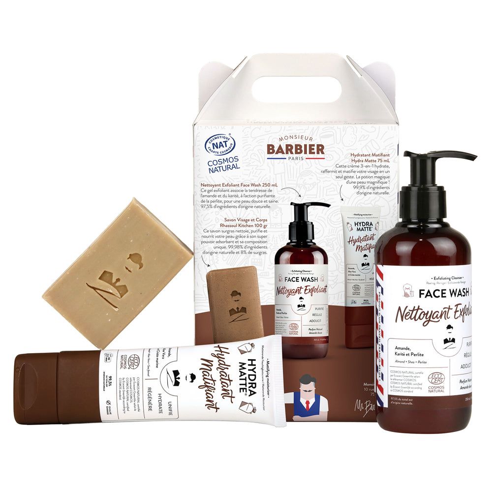 Monsieur BARBIER - Gezichtsverzorgingsset voor heren - THE HAPPY FACE BOX