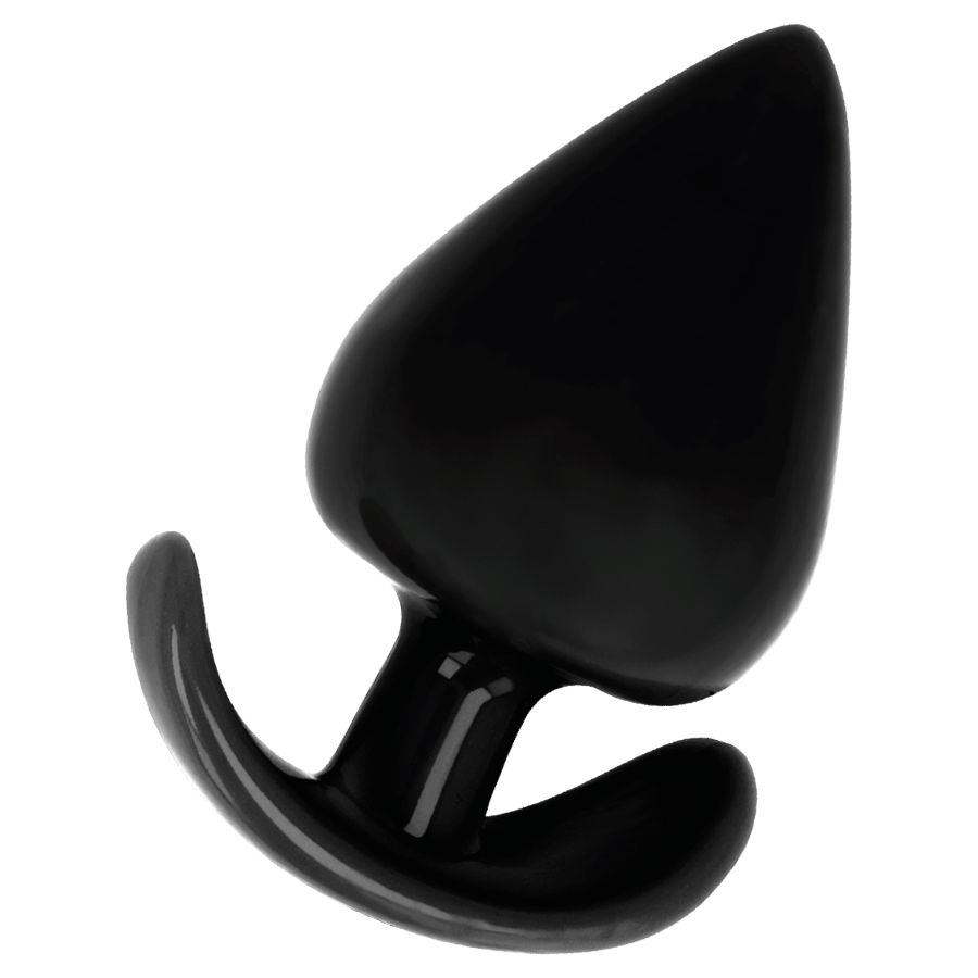 Plug anal noir en TPR avec une base large.