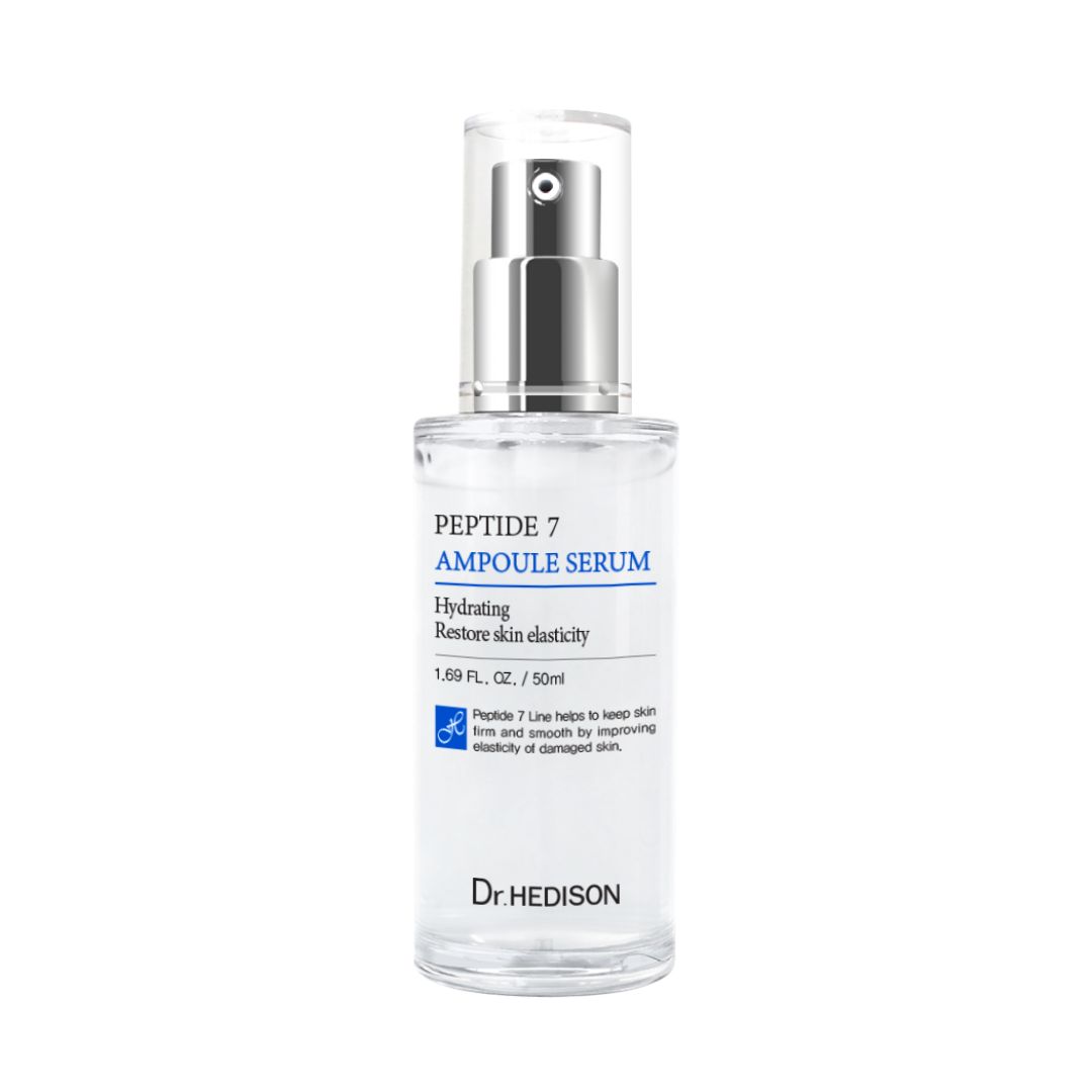 Flacon de sérum Peptide 7 Ampoule Serum. Contient 1,69 FL. OZ. / 50ml. Marque Dr. HEDISON.