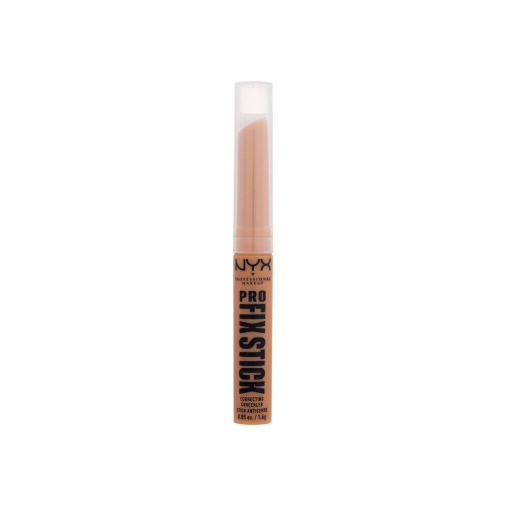 Stick correcteur avec capuchon transparent. Inscription: NYX Professional Makeup, PRO FIX STICK. Teinte: Quick Golden.