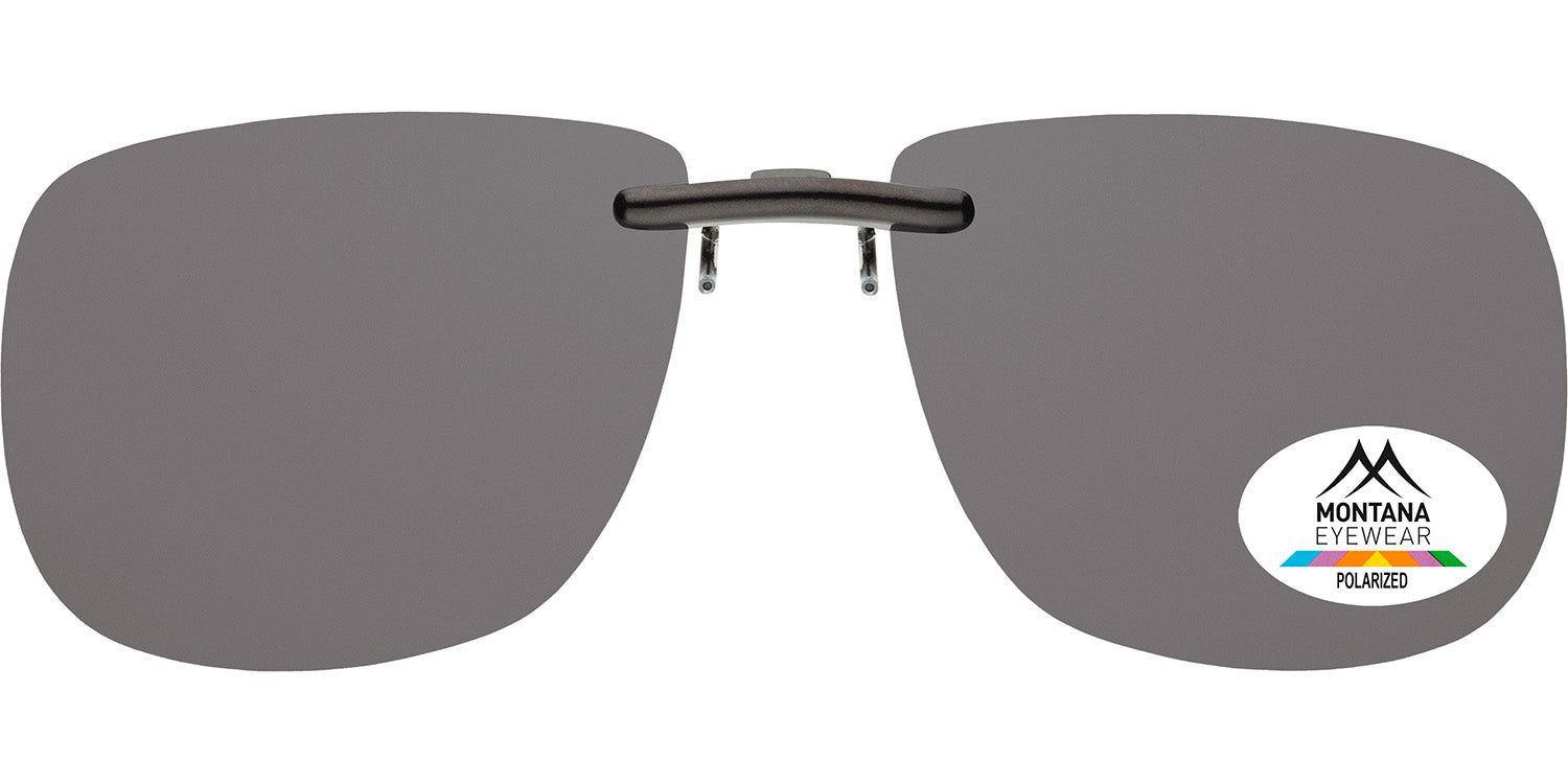 Montana Eyewear Barcelona Clip-on. Verres gris, clip métal. Logo montagne et arc-en-ciel. Polarisé.
