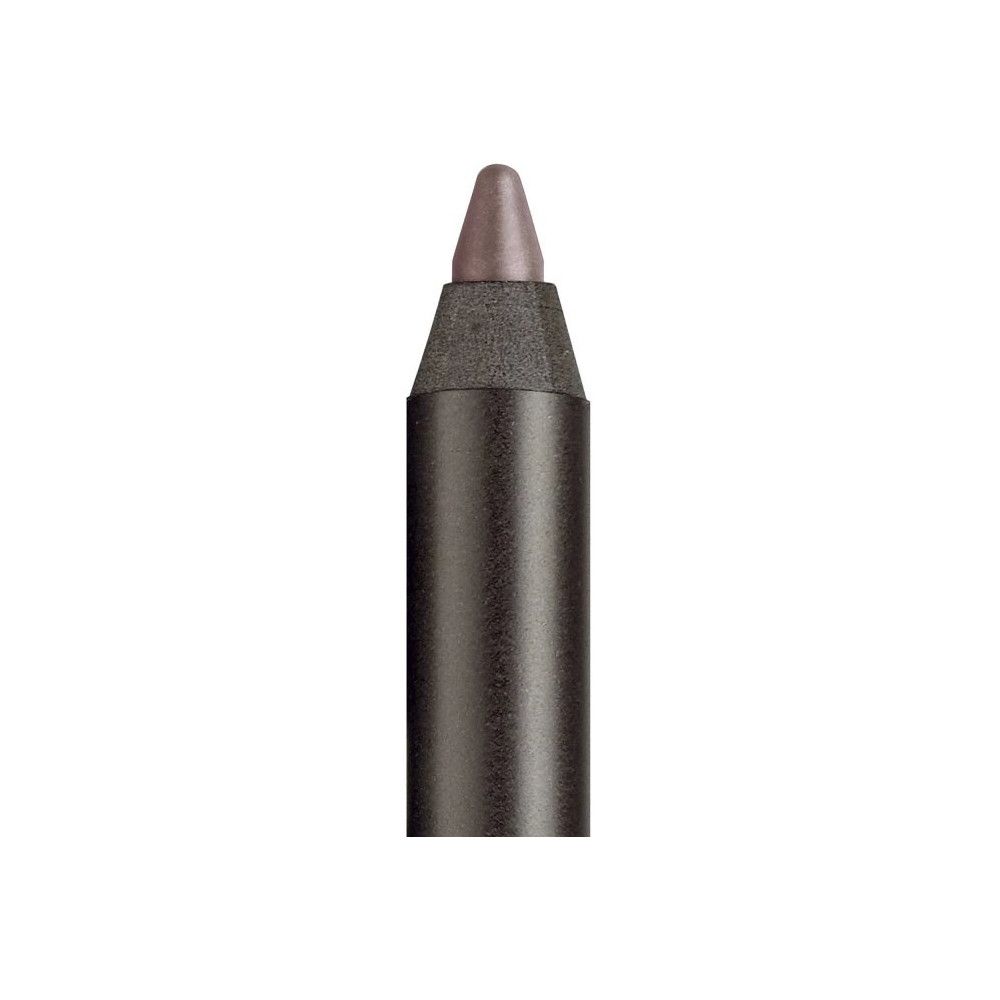 Crayon eyeliner brun. Corps cylindrique foncé. Pointe brun-gris.