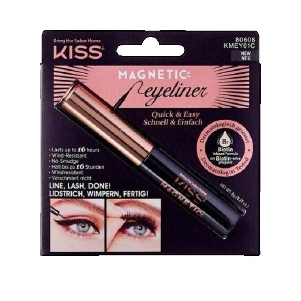 Kiss Eyeliner zwart met waterbestendige metallic afwerking