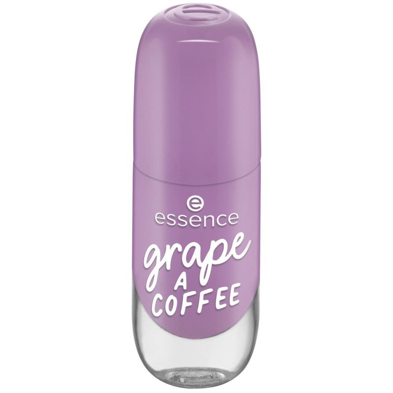 Essence nagellakflesje in lichtpaars, opschrift "Grape a coffee".