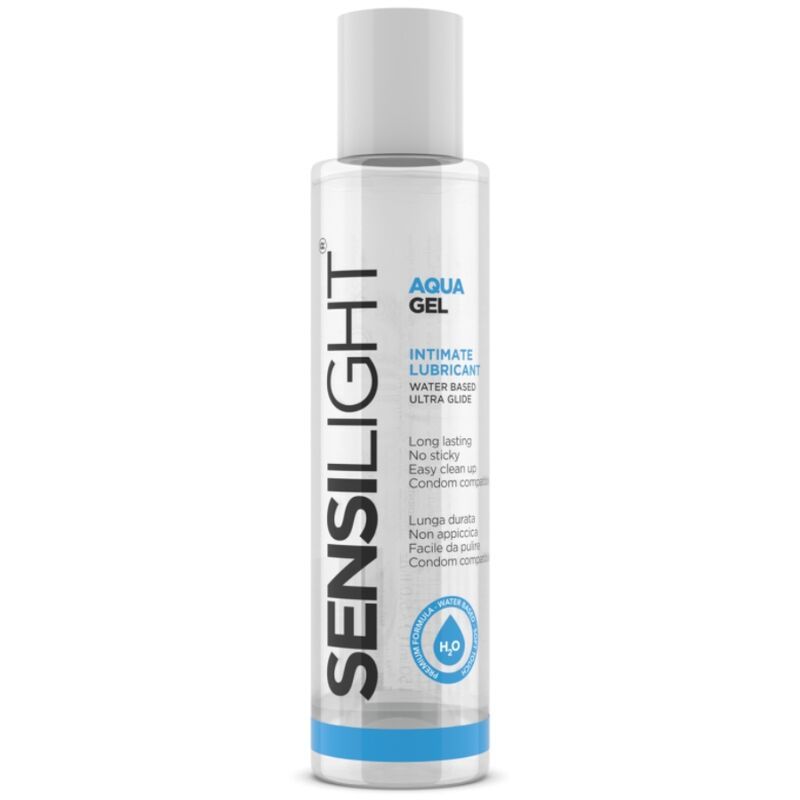 Sensilight Aqua Gel Intiem glijmiddel, waterbasis, ultra glad. Langdurig, niet plakkerig, makkelijk schoon te maken.