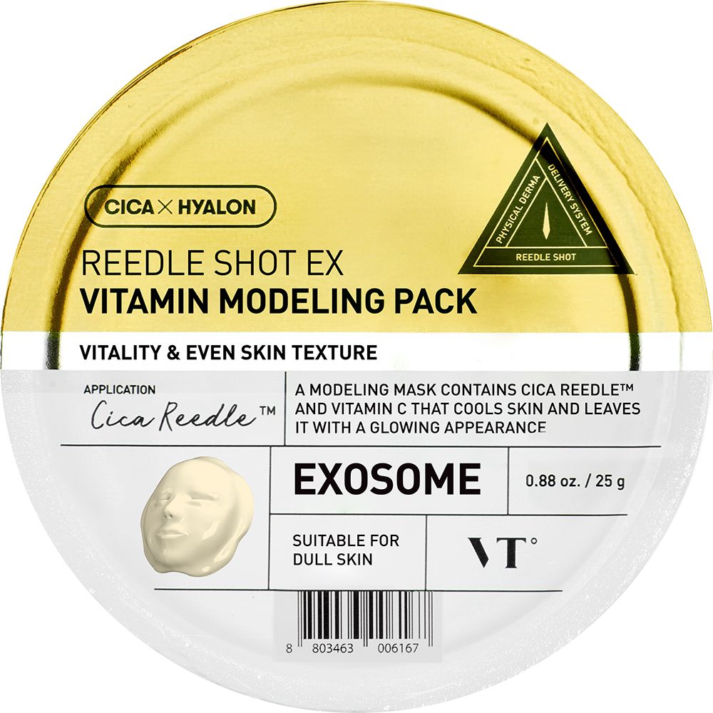 VT COSMETICS Reedle Shot Ex Vitamin Modeling Pack contenant Cica Hyalon et Exosomes.