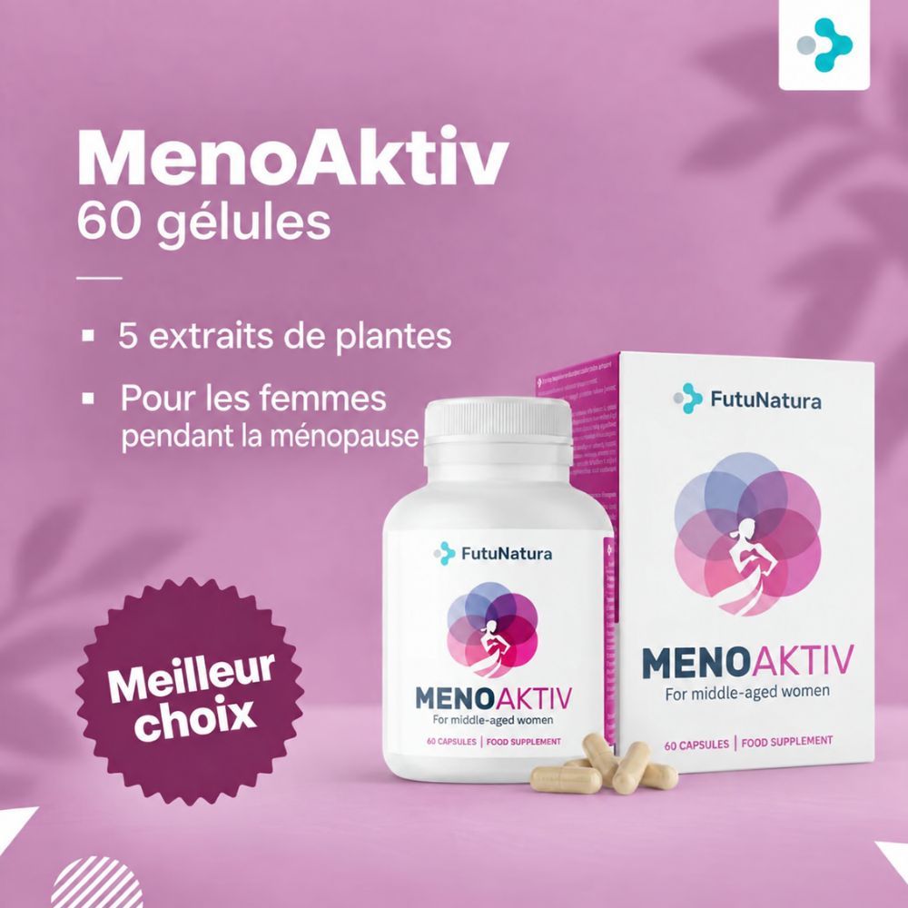 FutuNatura MenoAktiv : 60 gélules, 5 extraits de plantes, "Meilleur Choix".