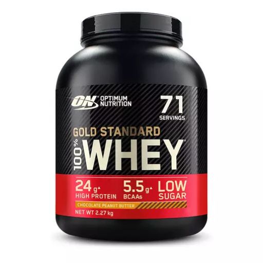 Optimum Nutrition Gold Standard 100% Whey, Chocolate Peanut Butter, 71 servings.