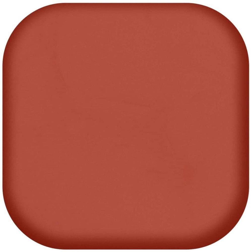 Vierkante, afgeronde vorm. Effen kleur: roestbruin.