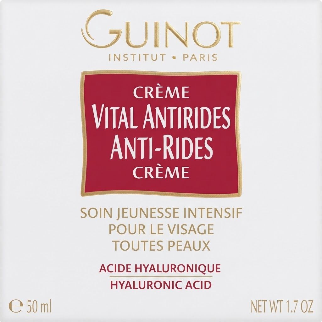Emballage Guinot Vital Antirides Crème Anti-Rides avec acide hyaluronique.