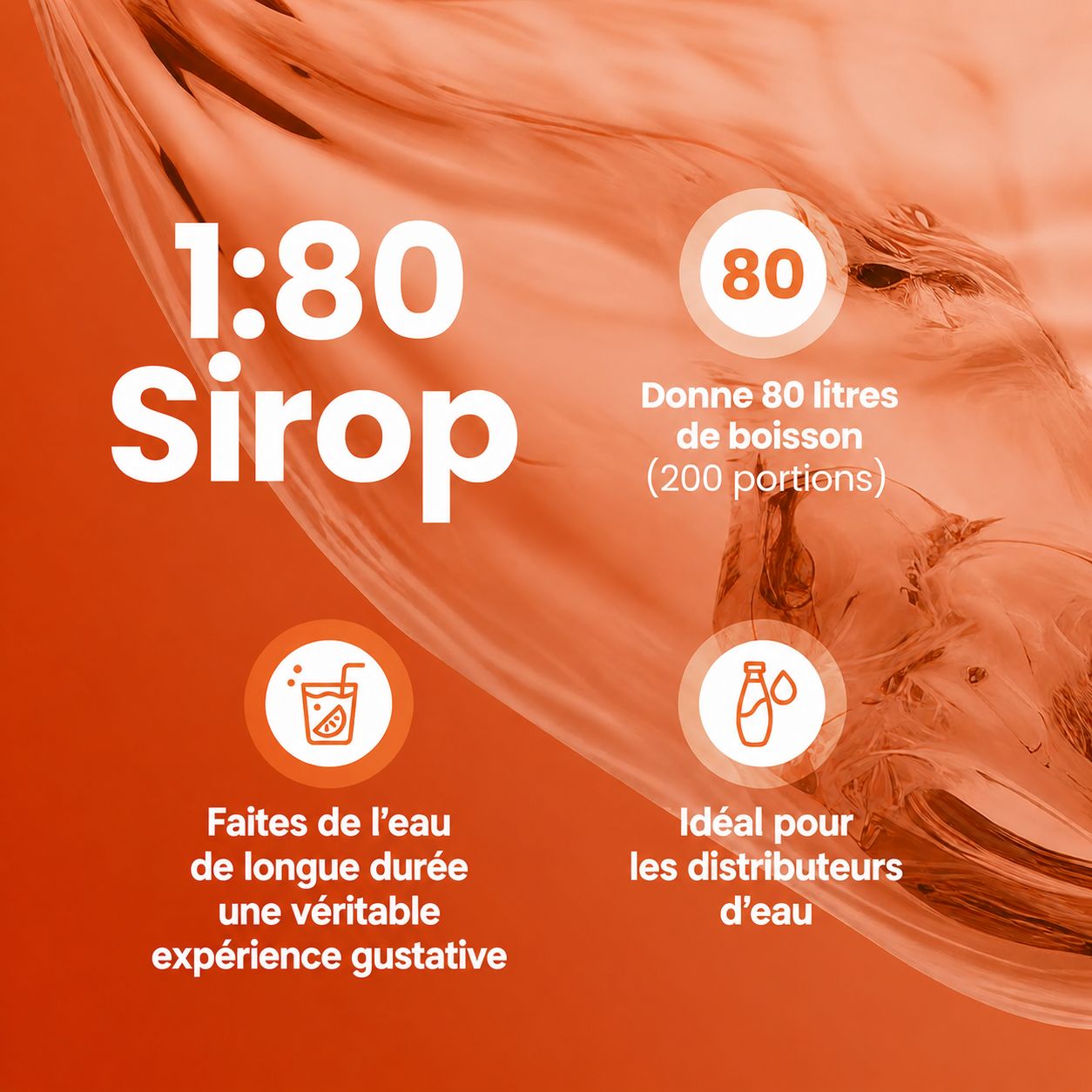 L'alternative au sirop sans sucre, orange sanguine, 1 kcal par portion.
