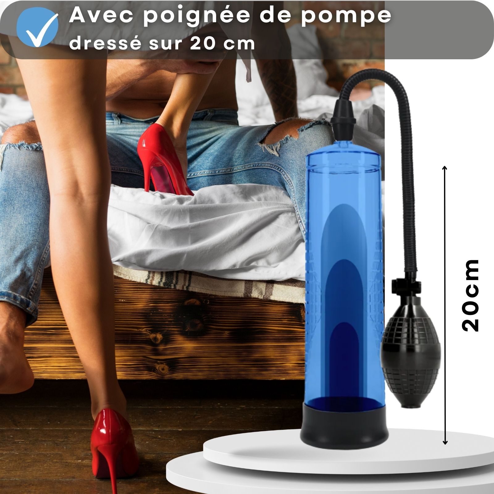 Lovelyness - Pompe à pénis avec boule de pompage - Bleu