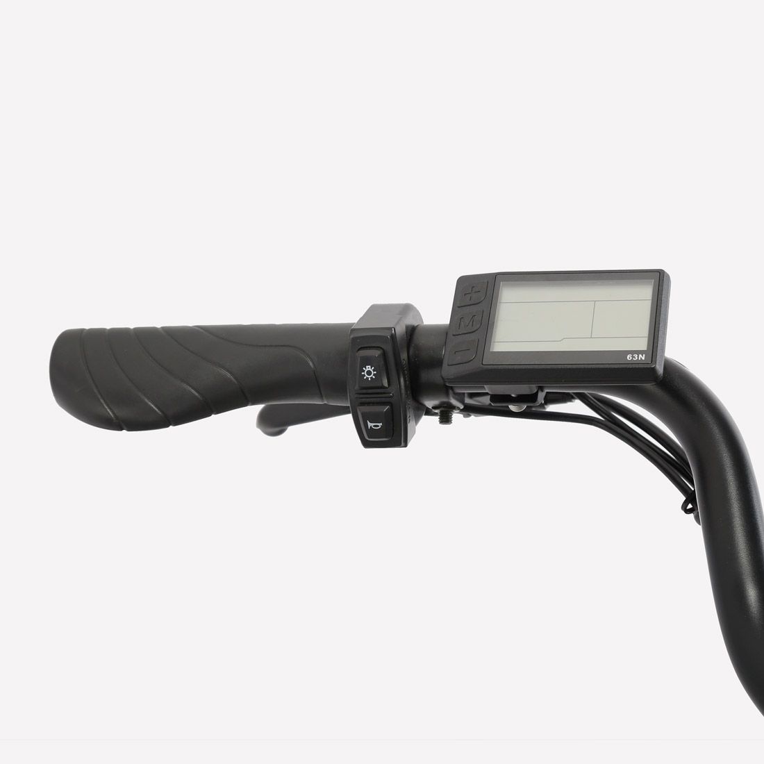 Stuur van de elektrische fiets met bediening en display.