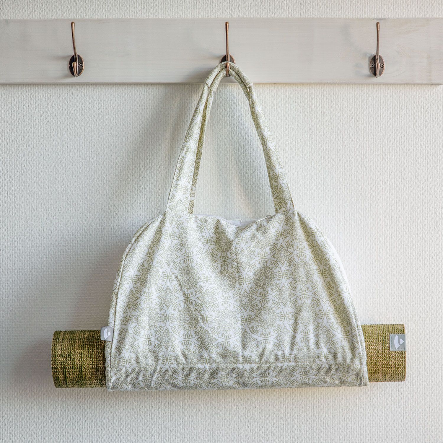 bodhi Collection Maharaja : Sac de yoga à motifs NAMASTÉ "Madurai", écru