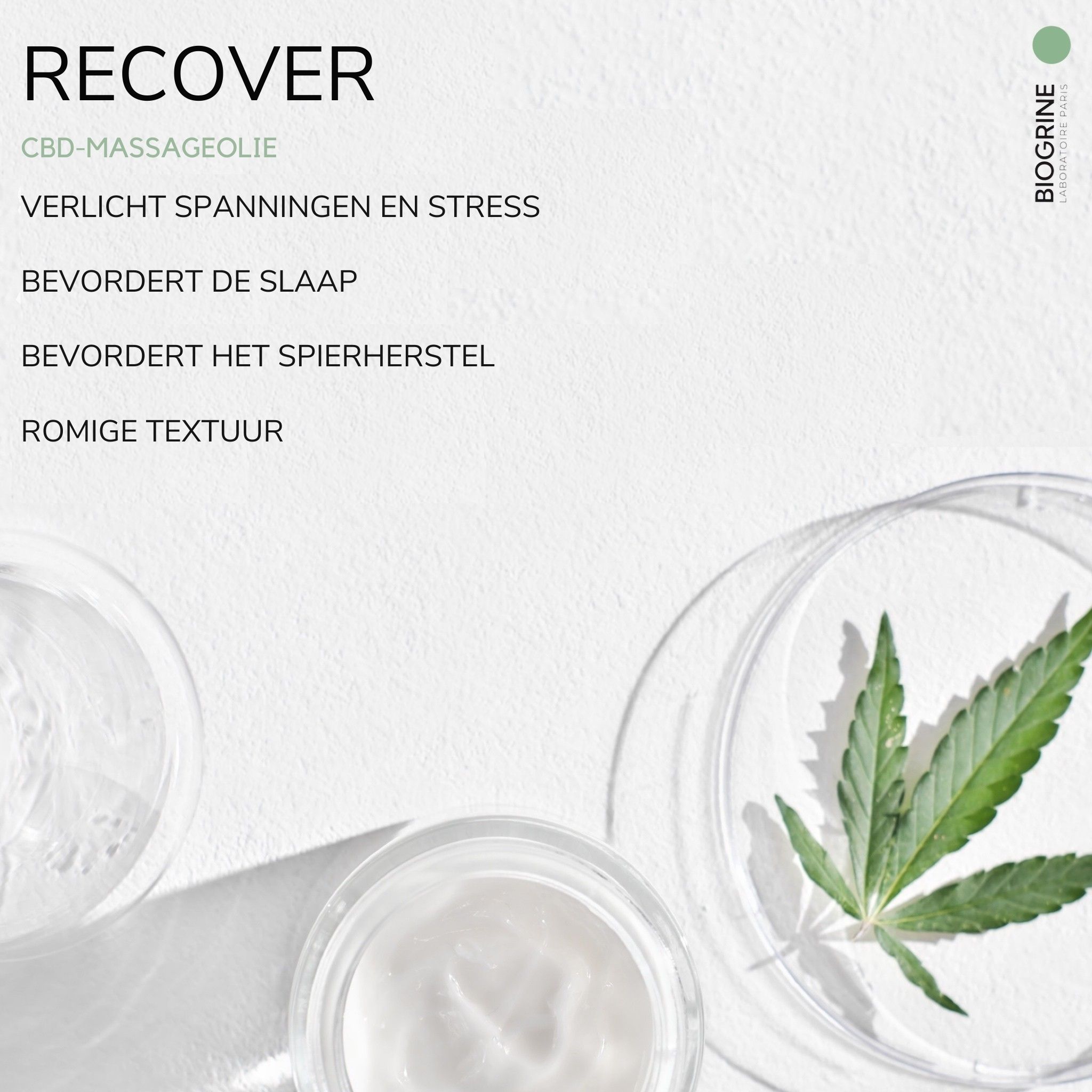 BIOGRINE "RECOVER" CBD-massageolie met bergamot