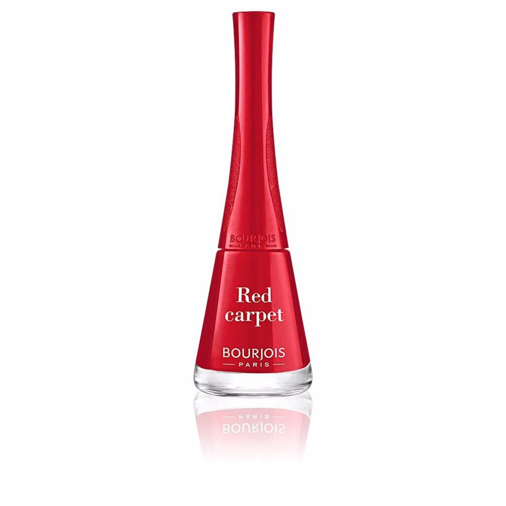 Vernis à ongles rouge Bourjois. Flacon avec bouchon rouge et inscription "Red carpet".