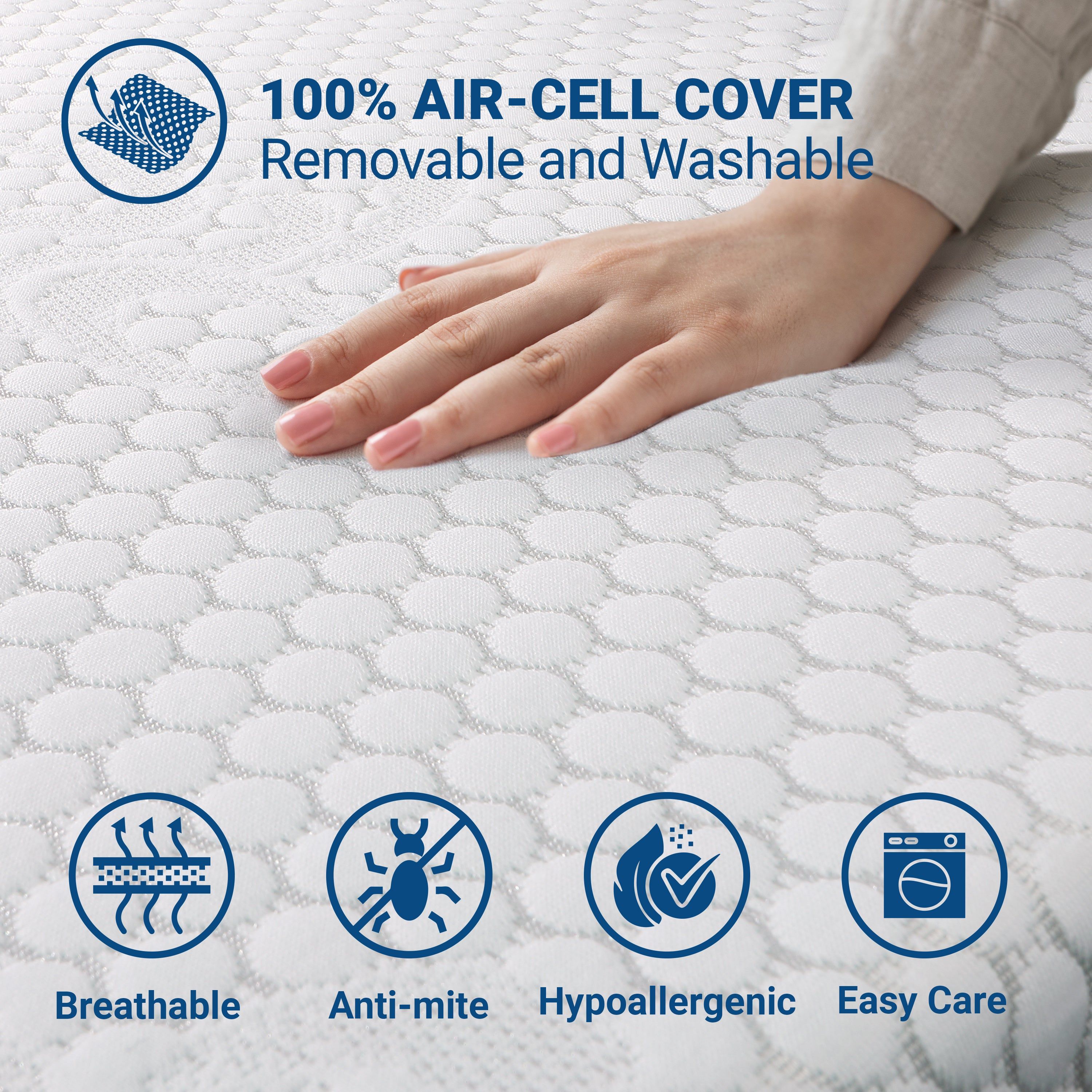 The White Stone Traagschuim topmatras 135 x 190 cm | Matras topmatras 6 cm