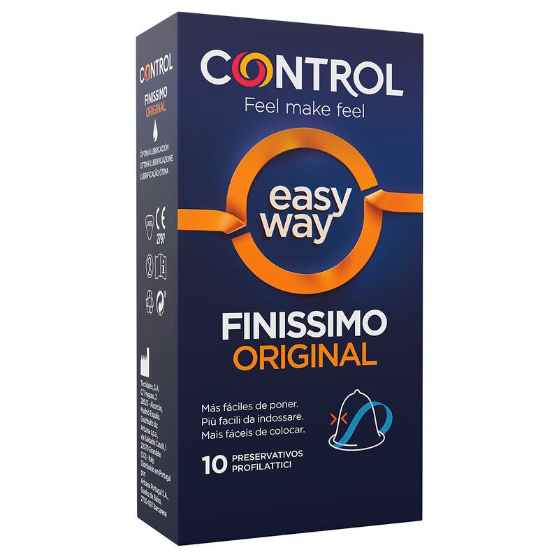 Boîte de préservatifs Control Finissimo Original, 10 unités. Avec système d'ouverture "easy way".