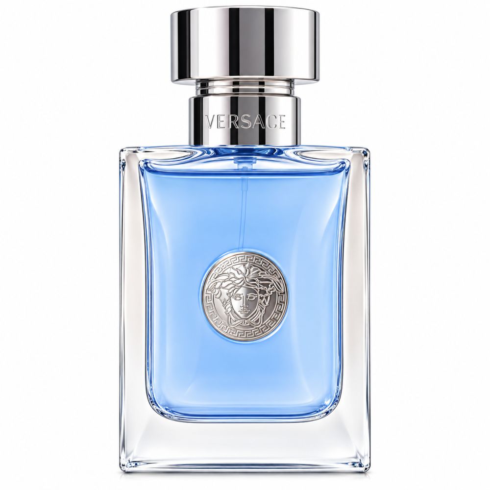 Versace Pour Homme Eau de Toilette flacon met Medusa-embleem.