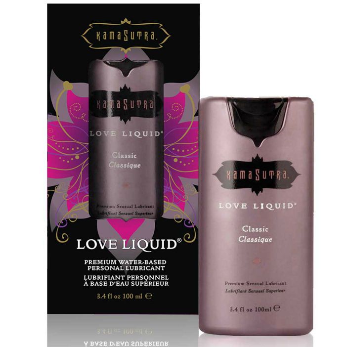 Flasque et emballage Kama Sutra Love Liquid Classic. Lubrifiant à base d'eau.