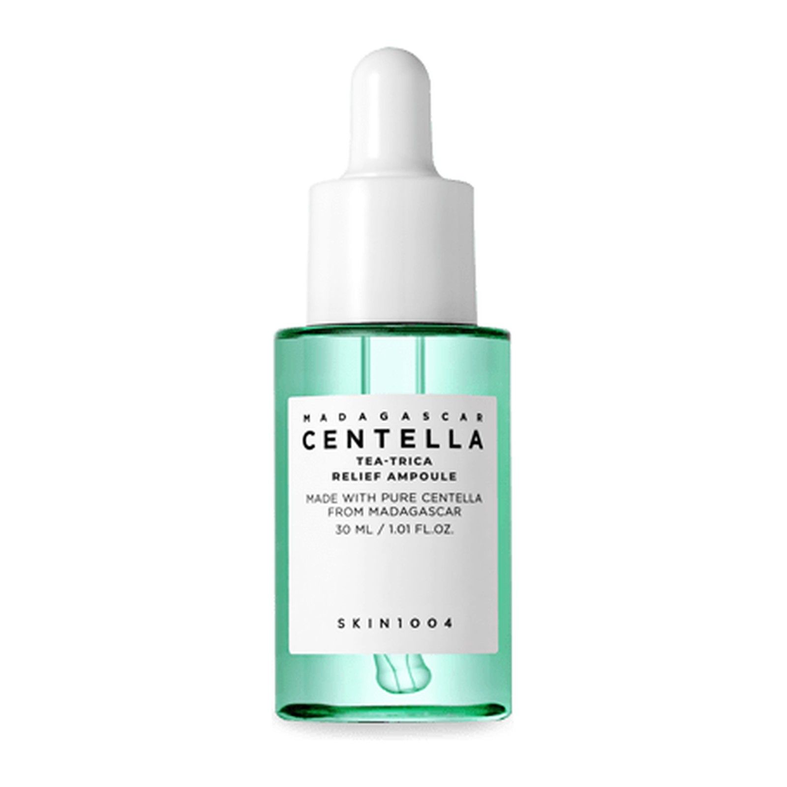 Groene glazen fles met druppelaar, 30 ml.