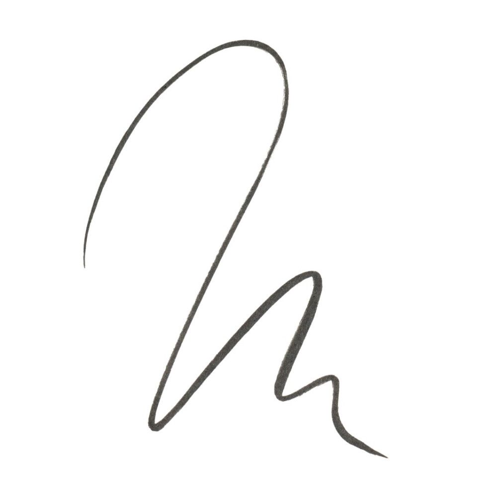 Trait d'eyeliner noir sur fond blanc. Ligne incurvée.