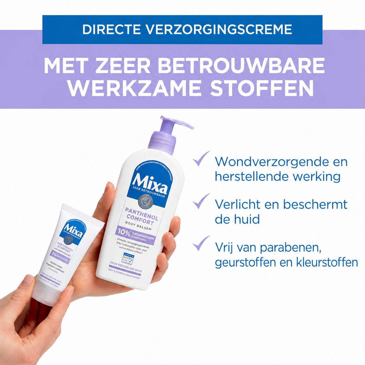 Mixa Directe Hulp Crème voor gevoelige en geïrriteerde huid, herstellende crème tegen roodheid