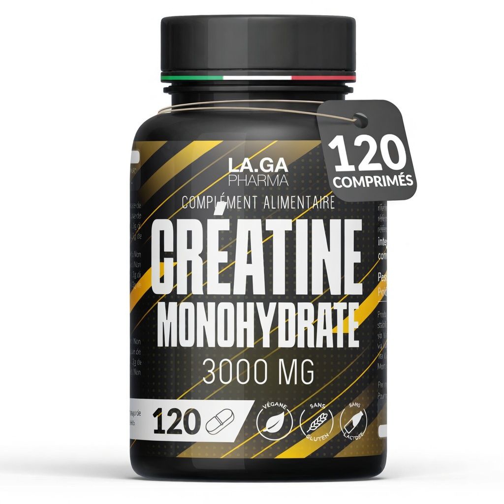LA.GA Pack Économique 3x Créatine Monohydrate + Serviette de Sport