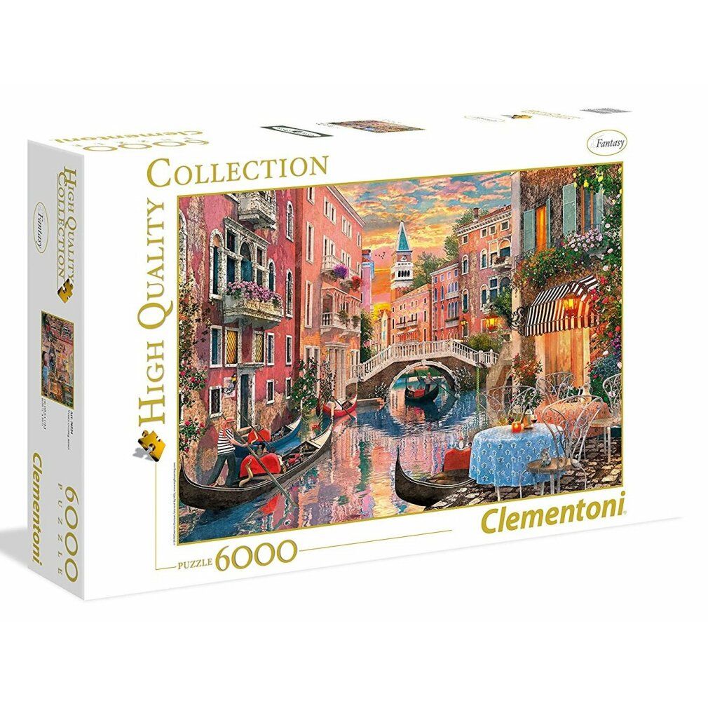 Clementoni puzzeldoos, 6000 stukjes, Collection. Afbeelding van Venetië: gondels, brug, gebouwen. Tekst: High Quality.