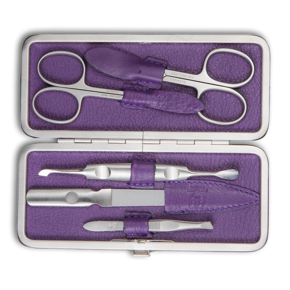 DREITURM Solingen  5-delige manicureset – Made in Solingen – Aubergine model