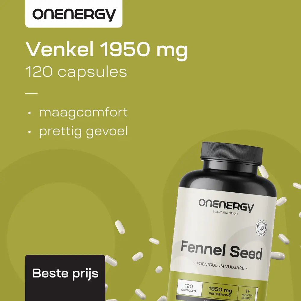 ONENERGY venkelzaadpotje, 120 capsules. Voor maagcomfort en een prettig gevoel.