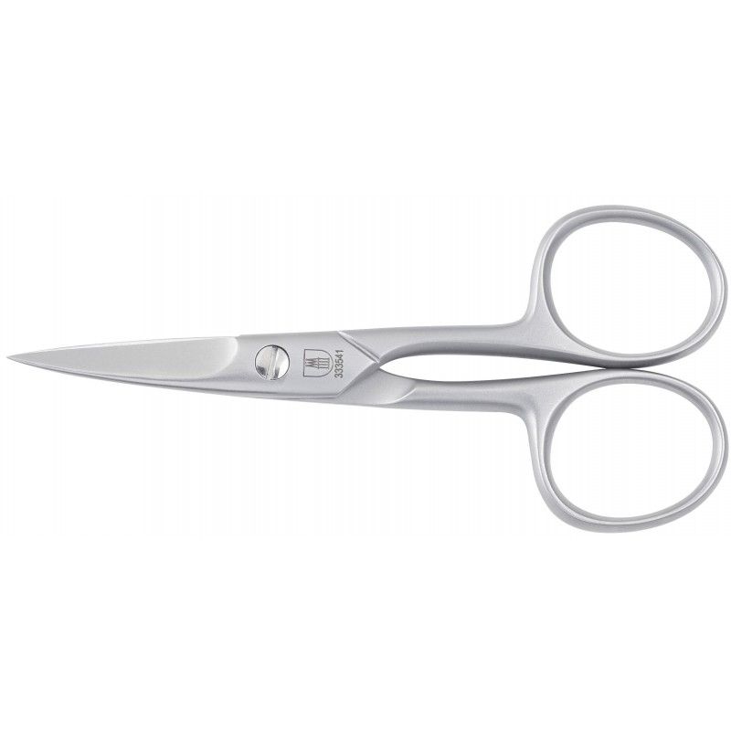 Metalen nagelschaar met matte afwerking. Ergonomische handgrepen, puntige bladen. Precisiegereedschap.