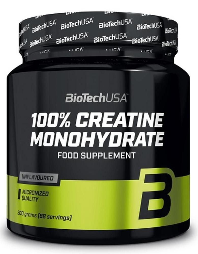 BioTechUSA 100% Créatine Monohydrate, non aromatisée, qualité micronisée, 300g.