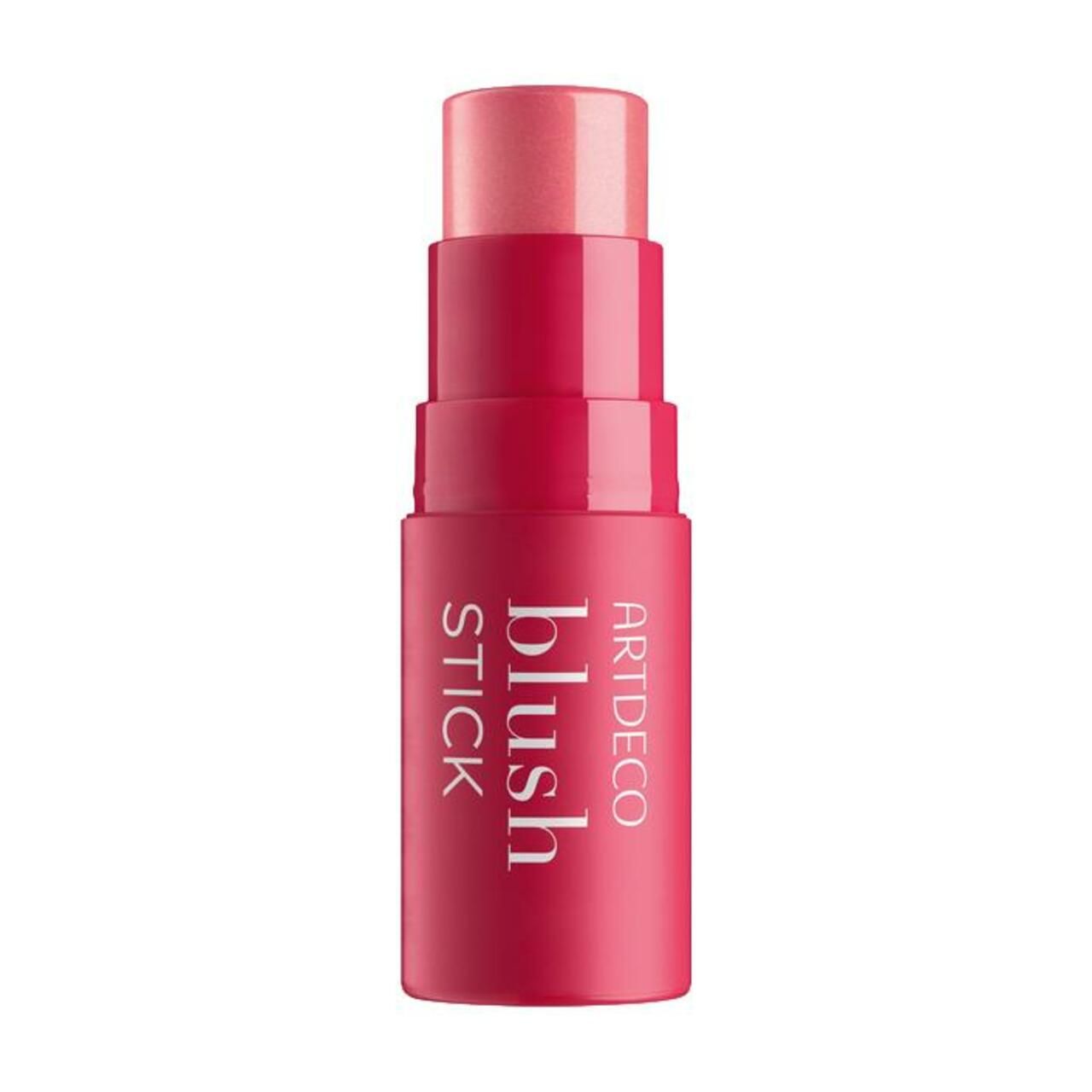 Artdeco Blush Stick. Roze blush stick. Productnaam en merk op de stick.