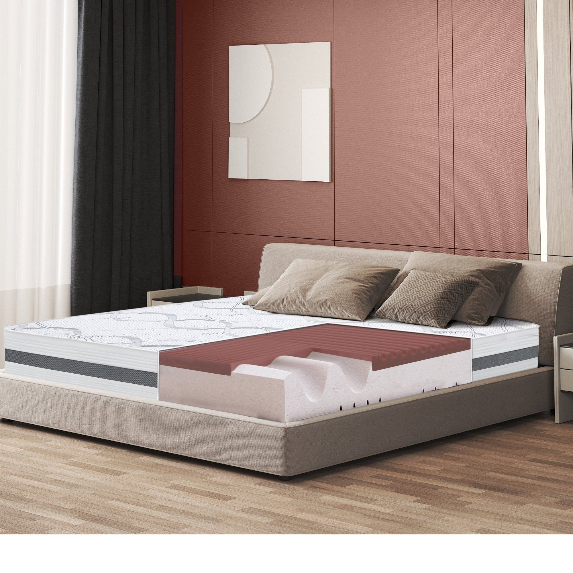 The White Stone Traagschuim Matras 120x190 cm Hoogte 27 cm | Hypoallergeen en Ademend Tijk