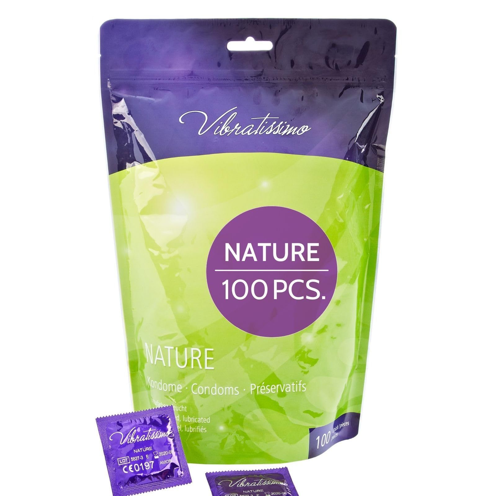 Vibratissimo Nature condooms, 100 stuks. 53mm, natuurlijke kleur, anatomisch.