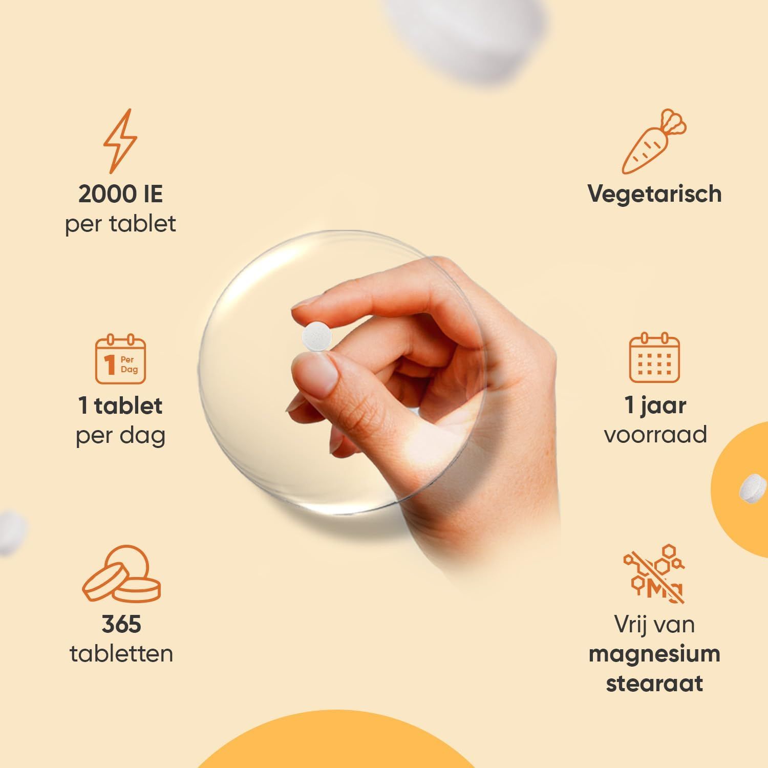 WeightWorld Vitamine D3+K2 fles, 365 tabletten, 2000 IE D3, 200µg K2.