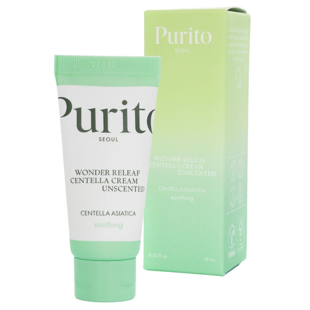 PURITO Wonder Releaf Centella Cream Unscented Tube et boîte, 15ml.