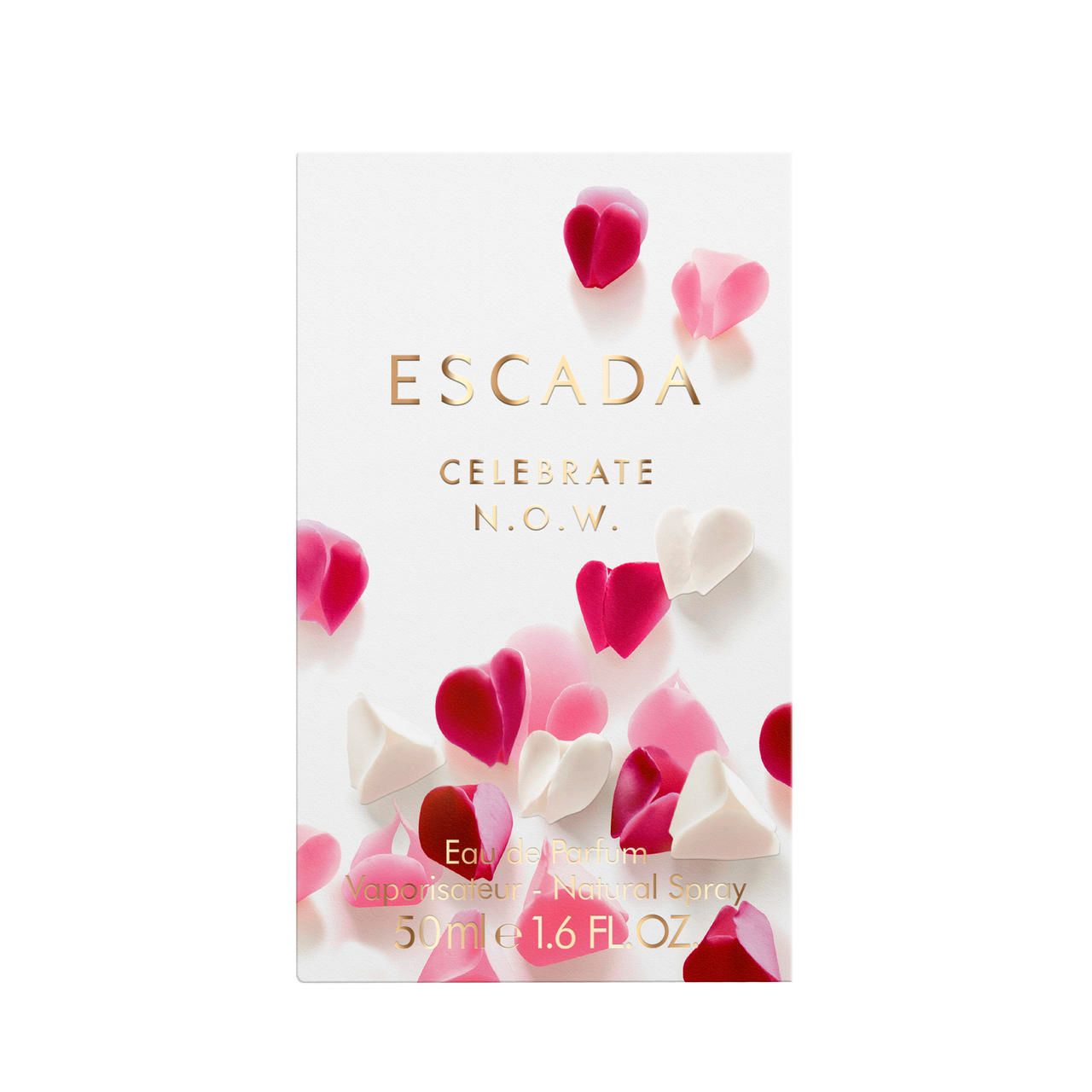Boîte blanche Escada Celebrate N.O.W. avec pétales. 50ml.