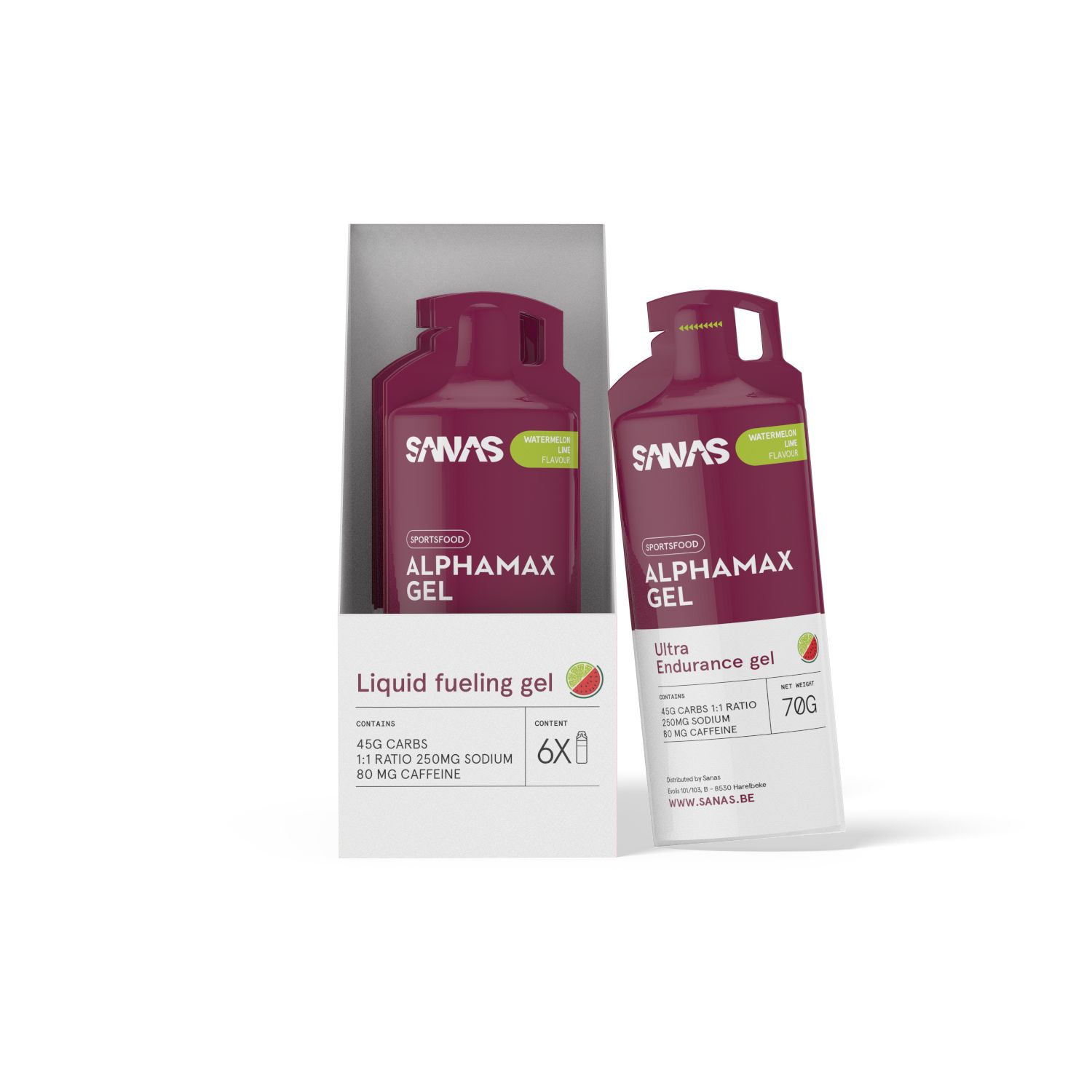 Sanas Alphamax gel Watermelon/lime+cafeïne