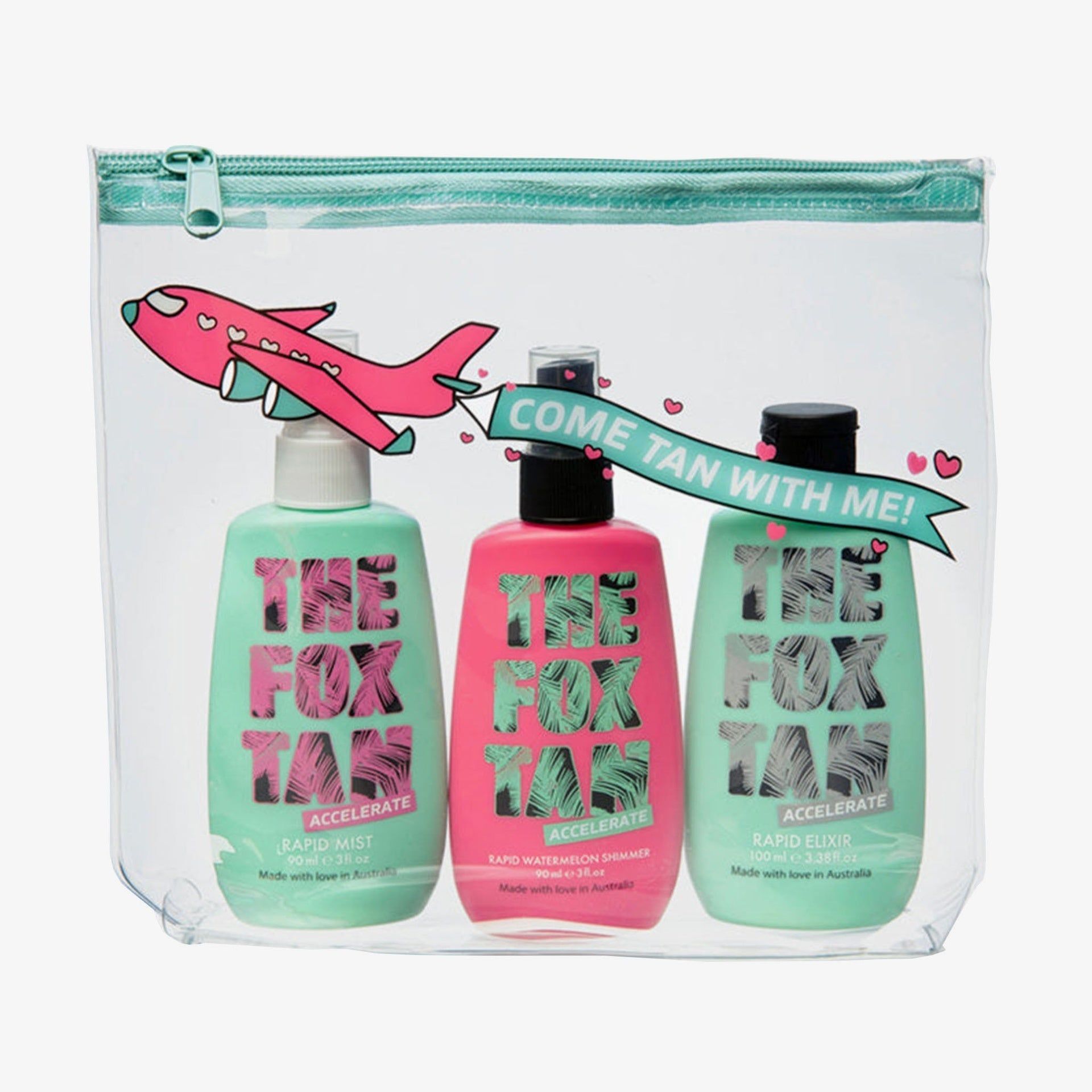 The Fox Tan Jet-Setter Trio: Rapid Elixir, Mist & Watermelon Shimmer