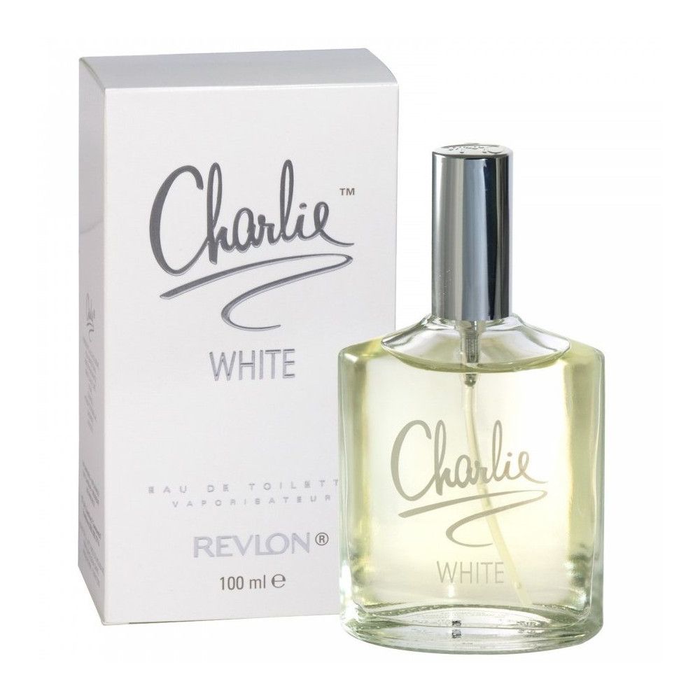 Fles en verpakking. Opschrift Charlie White. Revlon.