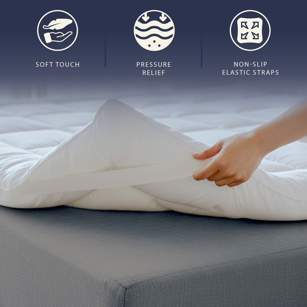 The White Stone Topper 180x200 cm met vulling van 1000 g/m²