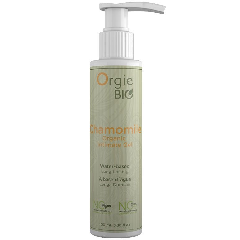Bouteille de Gel Intime Bio à la Camomille Orgie avec pompe, 100ml.